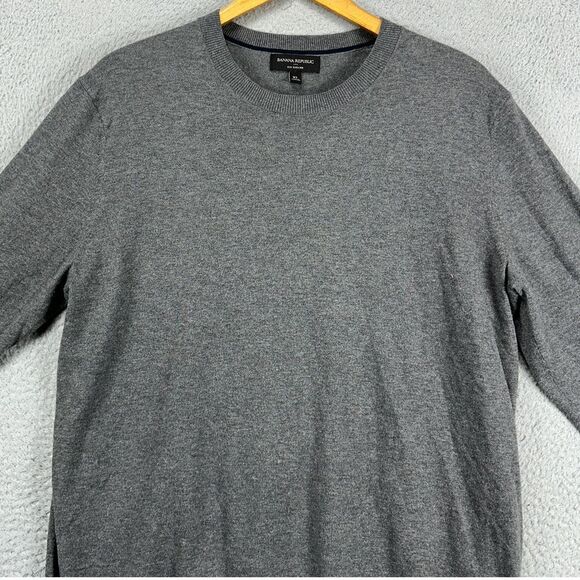Banana Republic Eco Sweater Mens XL Gray Pullover Long‎ Sleeve Crewneck Soft NEW